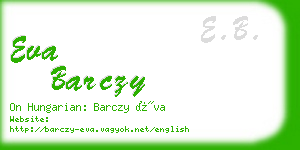 eva barczy business card